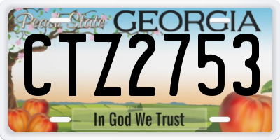 GA license plate CTZ2753