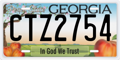 GA license plate CTZ2754