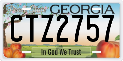 GA license plate CTZ2757