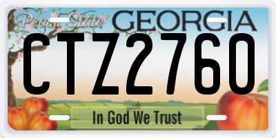 GA license plate CTZ2760