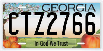 GA license plate CTZ2766