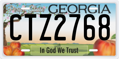 GA license plate CTZ2768