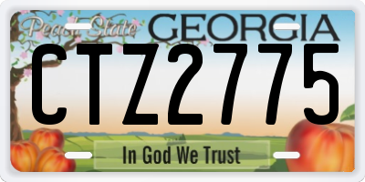 GA license plate CTZ2775