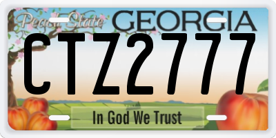 GA license plate CTZ2777