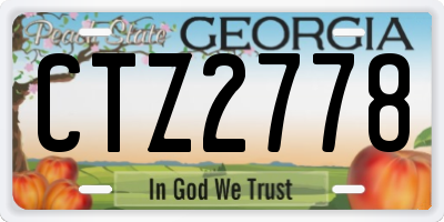 GA license plate CTZ2778