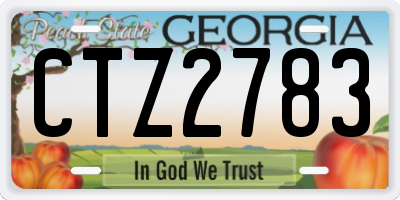 GA license plate CTZ2783