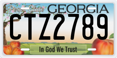 GA license plate CTZ2789