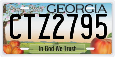 GA license plate CTZ2795