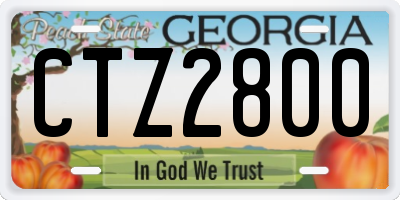 GA license plate CTZ2800