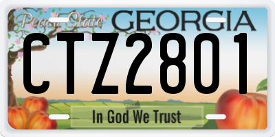 GA license plate CTZ2801