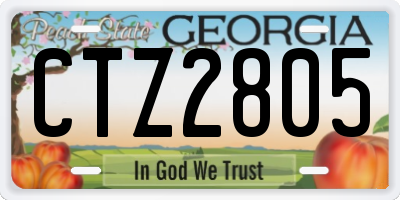 GA license plate CTZ2805