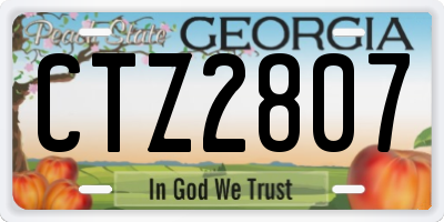GA license plate CTZ2807