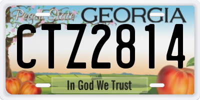 GA license plate CTZ2814