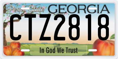 GA license plate CTZ2818