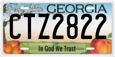GA license plate CTZ2822