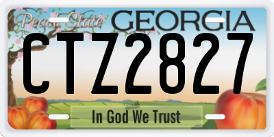 GA license plate CTZ2827