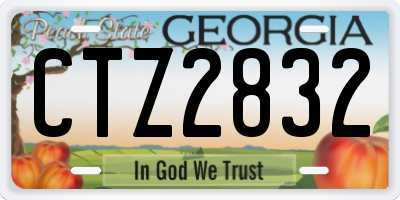 GA license plate CTZ2832