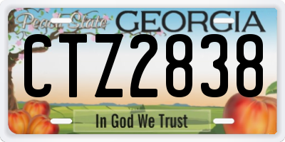 GA license plate CTZ2838