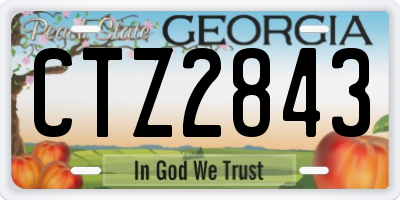 GA license plate CTZ2843