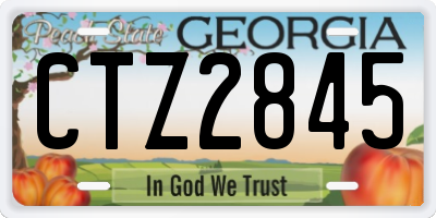 GA license plate CTZ2845