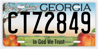 GA license plate CTZ2849