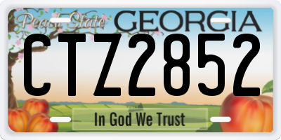 GA license plate CTZ2852