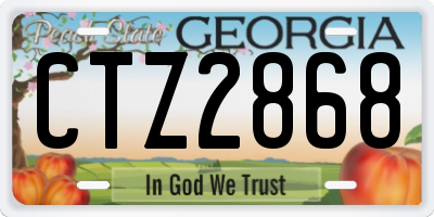 GA license plate CTZ2868