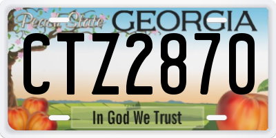 GA license plate CTZ2870
