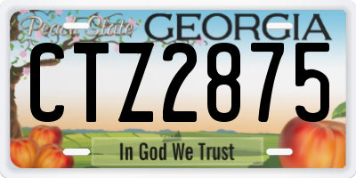 GA license plate CTZ2875