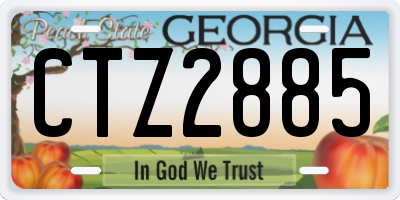 GA license plate CTZ2885