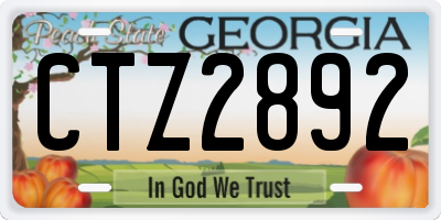 GA license plate CTZ2892