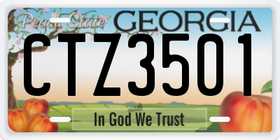 GA license plate CTZ3501