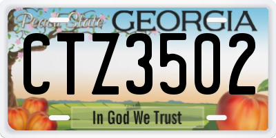 GA license plate CTZ3502