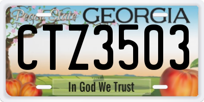 GA license plate CTZ3503