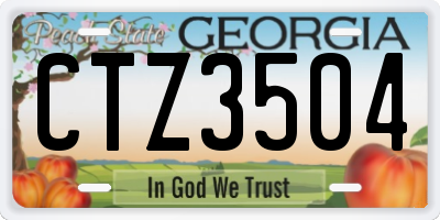 GA license plate CTZ3504