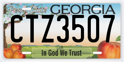 GA license plate CTZ3507