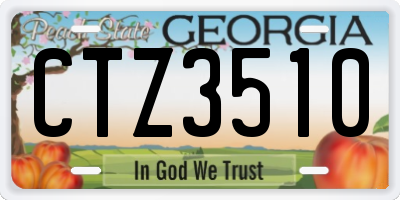 GA license plate CTZ3510