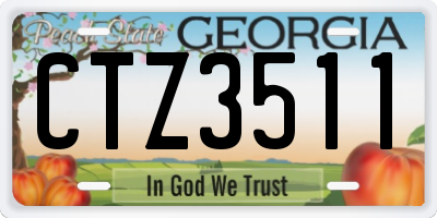 GA license plate CTZ3511