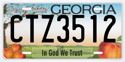 GA license plate CTZ3512