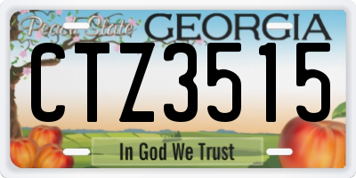 GA license plate CTZ3515