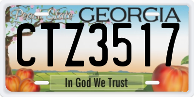 GA license plate CTZ3517
