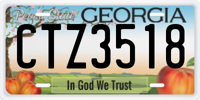GA license plate CTZ3518