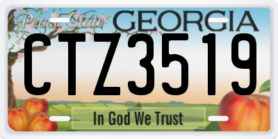 GA license plate CTZ3519
