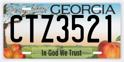 GA license plate CTZ3521