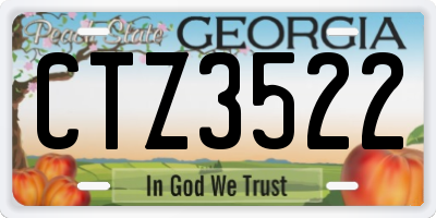 GA license plate CTZ3522