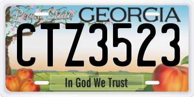 GA license plate CTZ3523