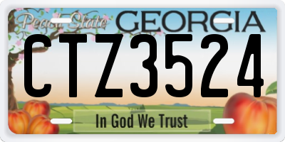 GA license plate CTZ3524