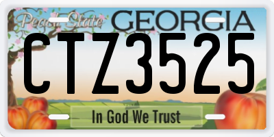 GA license plate CTZ3525