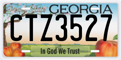 GA license plate CTZ3527