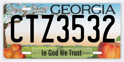 GA license plate CTZ3532